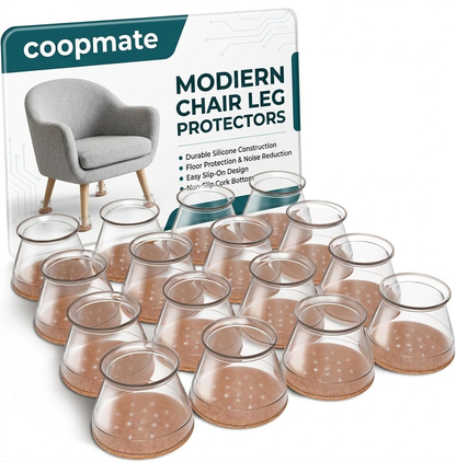 Coopmate® Silicon Chair Leg Floor Protectors Universal Fit