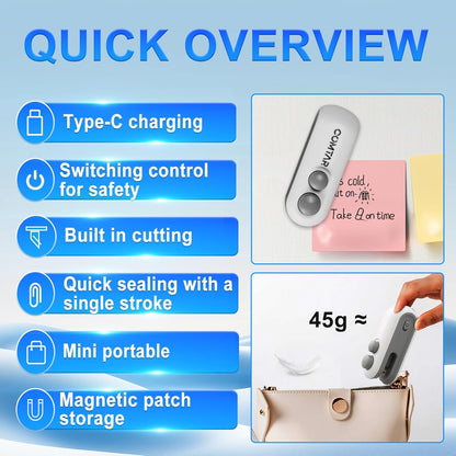Coopmate® Rechargeable Chip Bag Sealer with Cutter