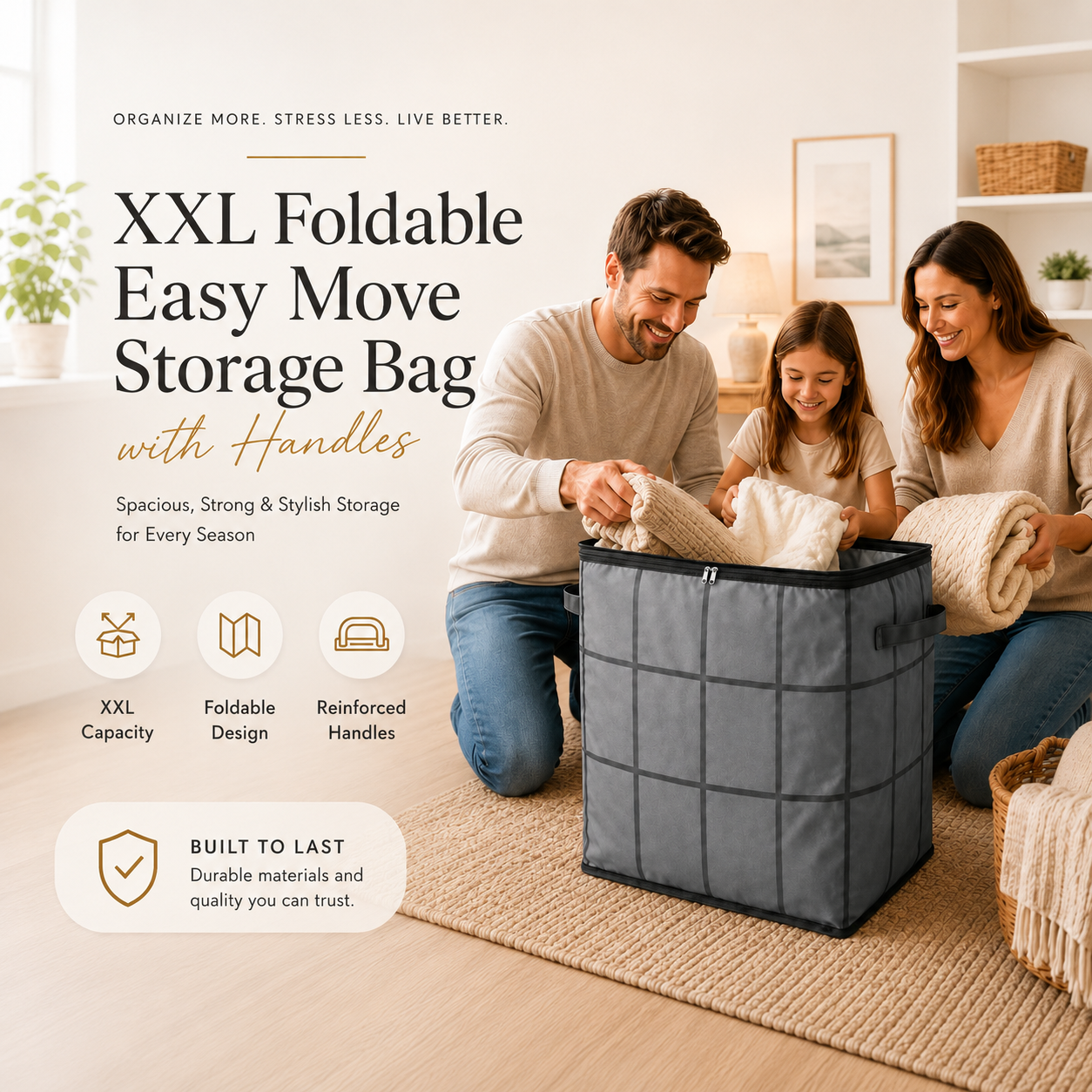 Coopmate® XXL Foldable Easy Move Storage Bag with Handles