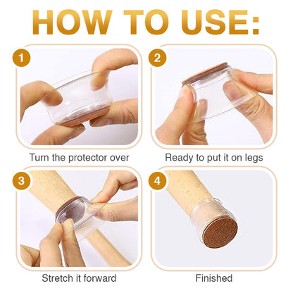 Coopmate® Silicon Chair Leg Floor Protectors Universal Fit 🪑