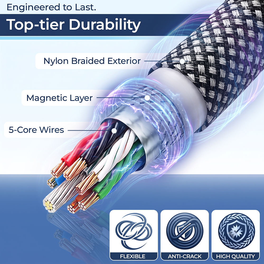 coopmate® Magnetic Self-Coiling Charging Cable