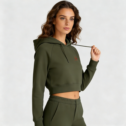 Coopmate® Minimalist Drawstring Cropped Hoodie