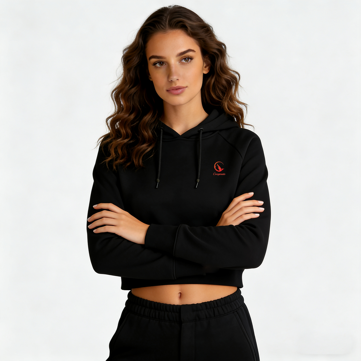 Coopmate® Minimalist Drawstring Cropped Hoodie