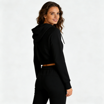 Coopmate® Minimalist Drawstring Cropped Hoodie