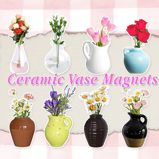 Coopmate® ® Mini Ceramic Vase Magnets for Fridge 💐