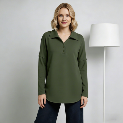 Coopmate® Minimalist Split-Sleeve Collared Tunic