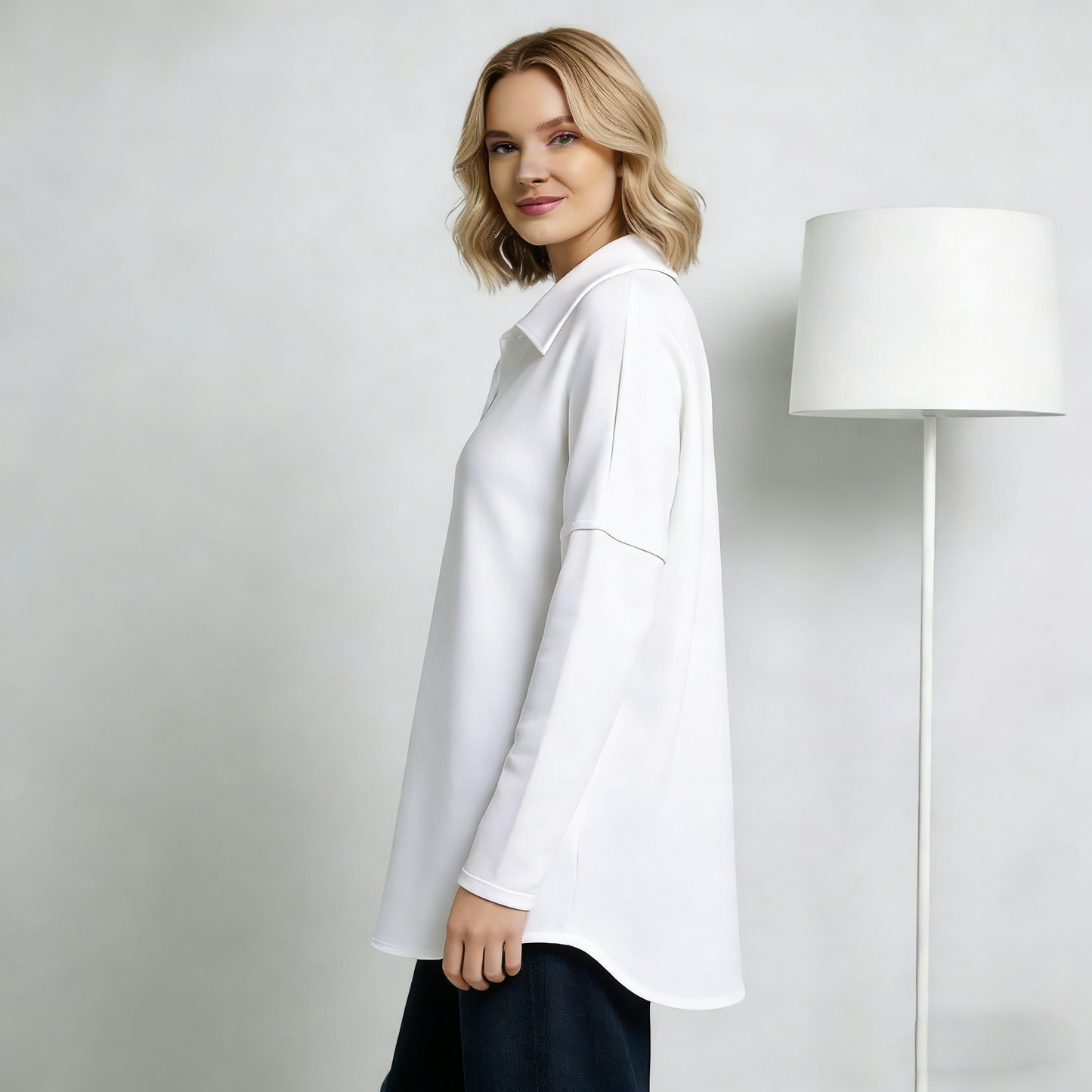 Coopmate® Minimalist Split-Sleeve Collared Tunic